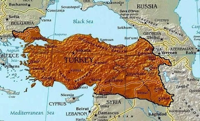 Türkiye'nin Misak-ı Milli haritası