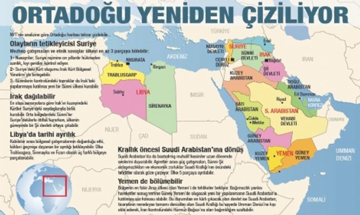 New York Times'tan ABD'nin yeni Ortadoğu haritası