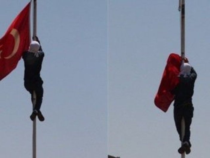 Diyarbakır’da bayrak indiren provokatör deşifre oldu