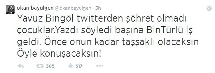 Okan Bayülgen Yavuz Bingöl'ü korudu