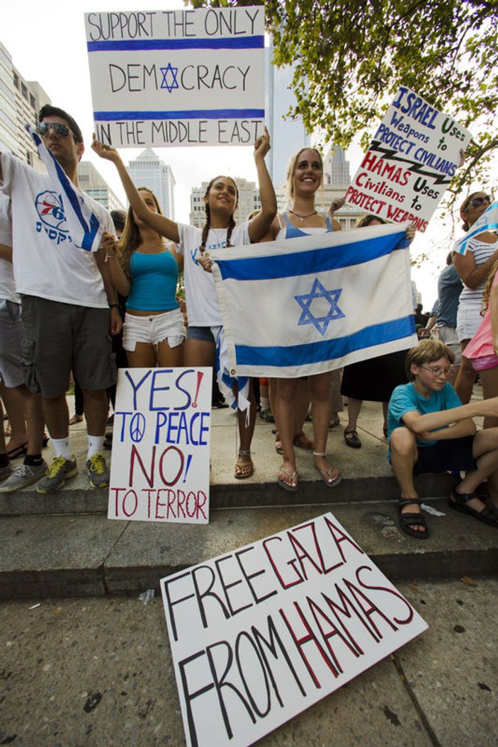 Philadelphia'da İsrail destek eylemine tepki