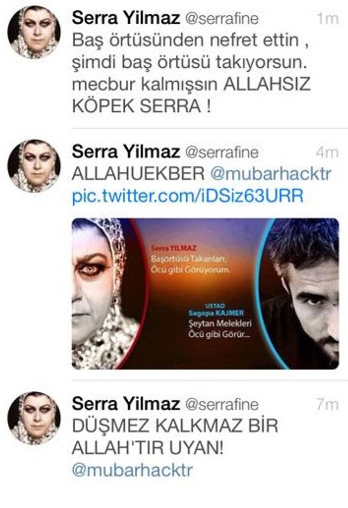 Serra Yılmaz'ın Twitter hesabı hacklendi