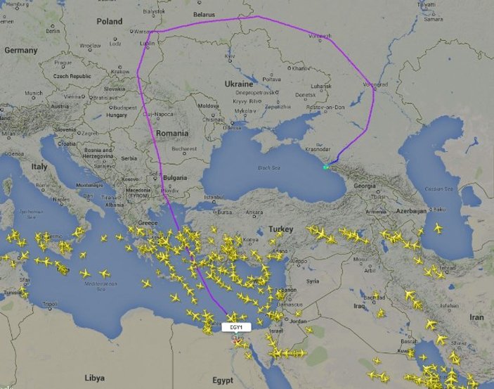 Sisi'nin uçağı Türkiye'yi pas geçti