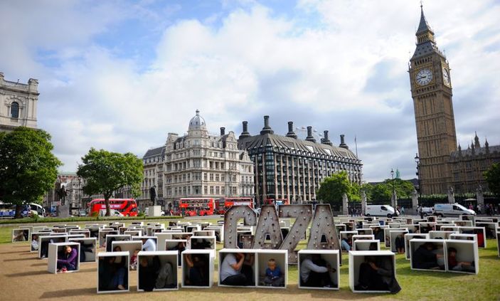 Londra'dan anlamlı Gazze protestosu