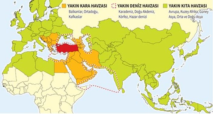 Ahmet Davutoğlu'nun Stratejik Derinlik haritası