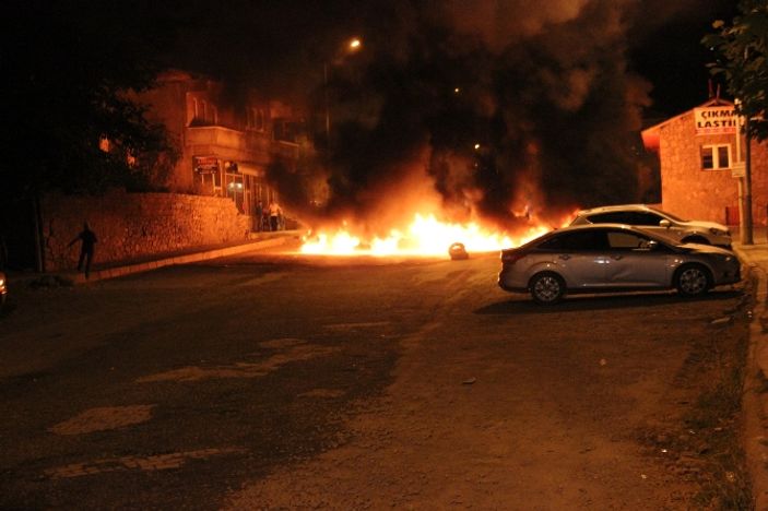 Bingöl'de heykel protestosu yangına sebep oldu