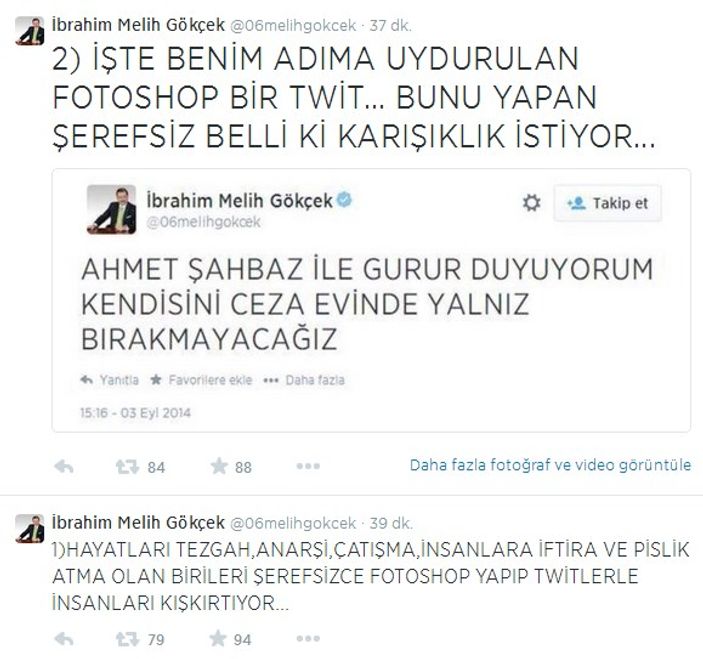 Melih Gökçek Twitter'da ateş püskürdü