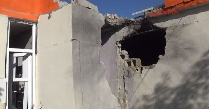 Mürşitpınar'da bir eve havan mermisi düştü