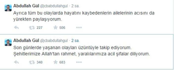 Abdullah Gül sessizliğini bozdu