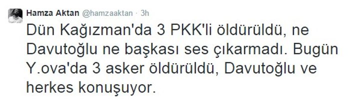 Hamza Aktan'dan tepki çeken şehit tweeti