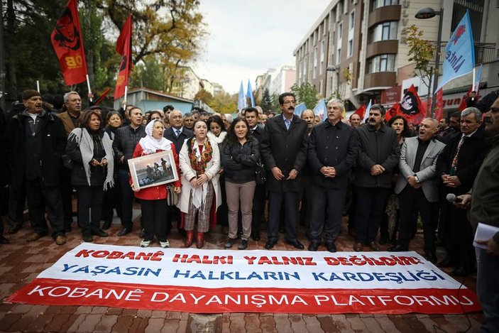 Ankara'da olaysız Kobani'ye destek eylemi