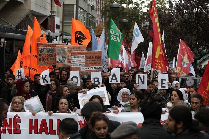 Ankara'da olaysız Kobani'ye destek eylemi