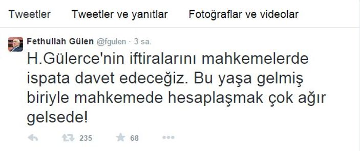 Fethullah Gülen ile Hüseyin Gülerce mahkemelik oldu