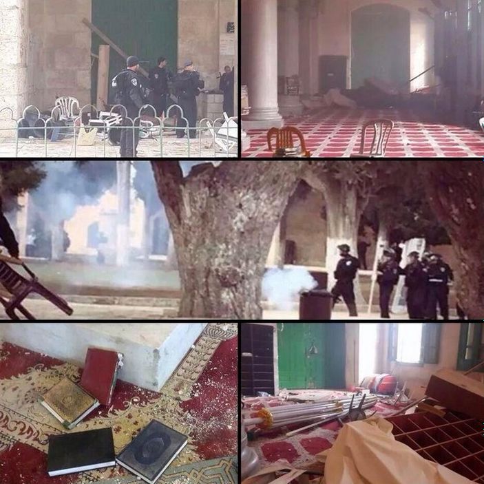 İsrail Mescid-i Aksa'yı bastı İZLE