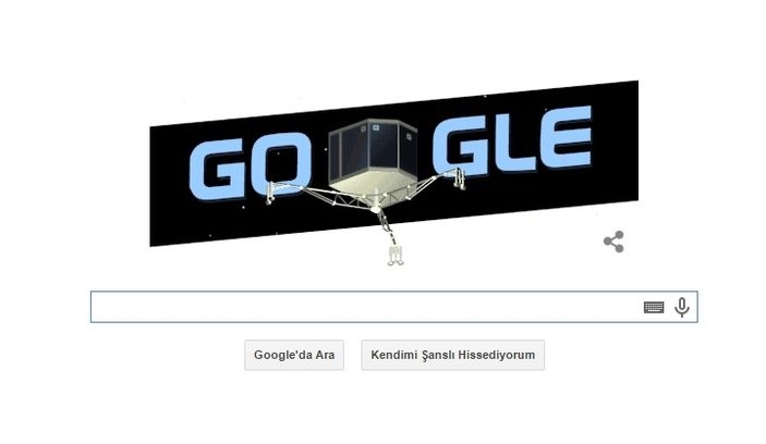 Google'de Philae doodle'ı