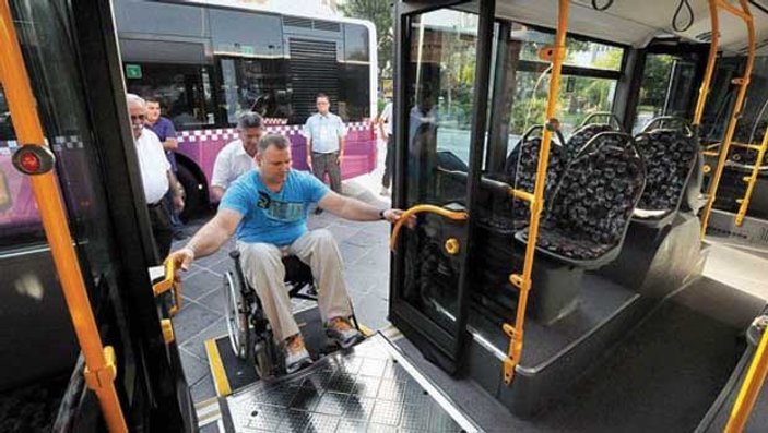 Toplu taşıma araçlarına engelliler için yenilik