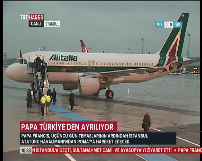 Papa Franciscus Türkiye'den ayrıldı İZLE