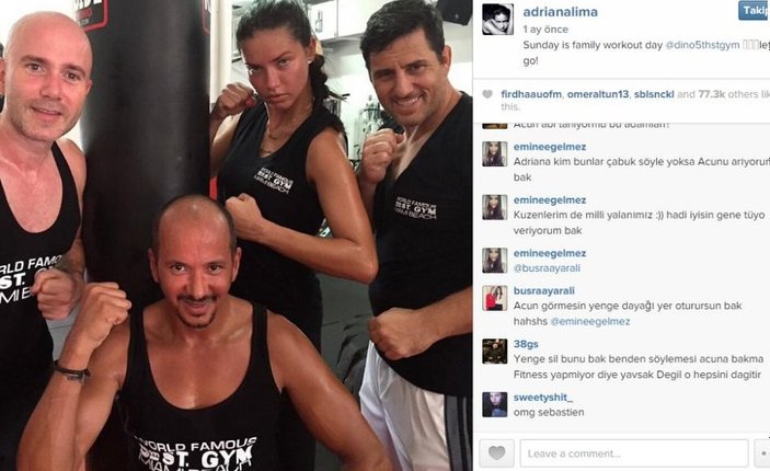 Adriana Lima'nın Instagram hesabına Türk akını