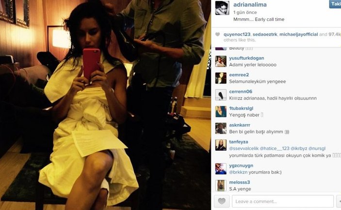 Adriana Lima'nın Instagram hesabına Türk akını