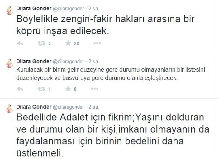 Dilara Gönder'den bedelli önerisi
