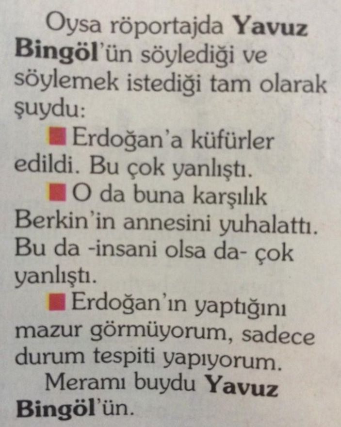 Ahmet Hakan'dan Yavuz Bingöl yazısı