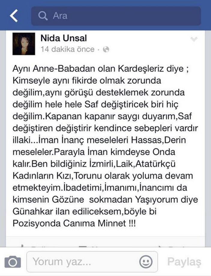 Başörtüsü takan Niran Ünsal'a en sert tepki kız kardeşinden