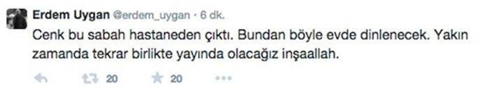 Cenk Durmazel taburcu oldu