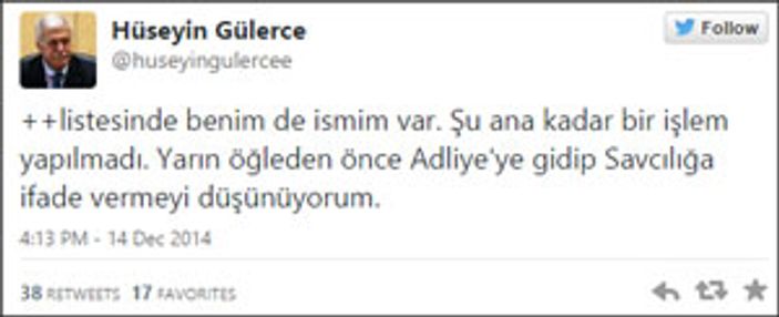 Gözaltı listesinde Hüseyin Gülerce de var
