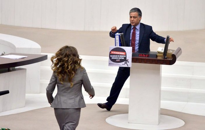 Meclis kürsüsüne yürüyen AK Partili Gökçen Enç konuştu