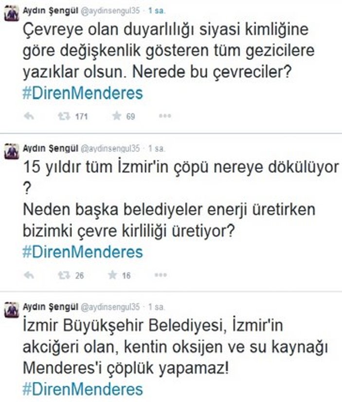 Çöplük yapılacak Menderes için Twitter'da hashtag açıldı