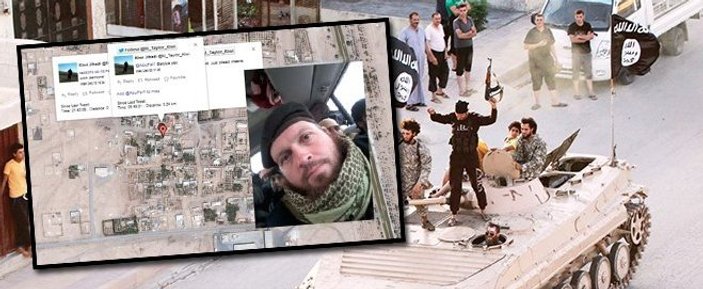 IŞİD'li tweet atarken lokasyon bilgisini de paylaştı
