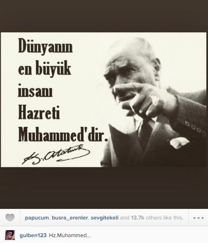 Gülben Ergen'den Atatürk'lü kandil mesajı