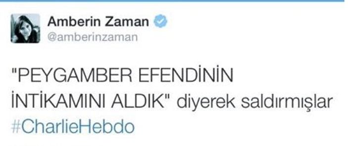 Amberin Zaman'dan tepki çeken tweet