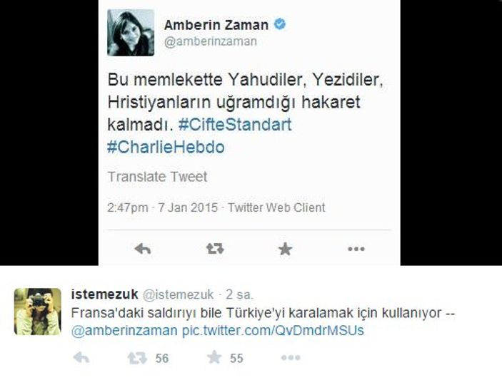 Amberin Zaman'dan tepki çeken tweet