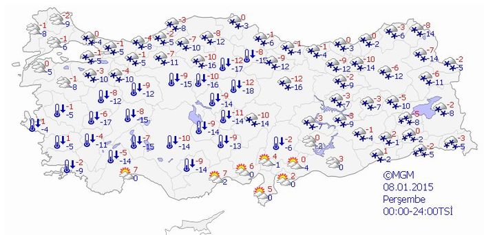 5 günlük haritalı hava raporu
