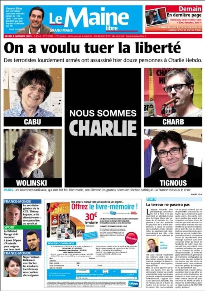 Fransız gazeteleri bugün aynı başlığı attı