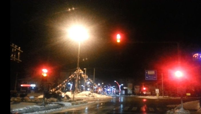 Bartın'da trafik lambaları sürücüleri şaşırttı