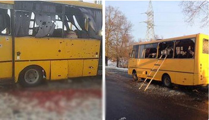 Ukrayna'da yolcu otobüsüne füze fırlatıldı: 10 ölü