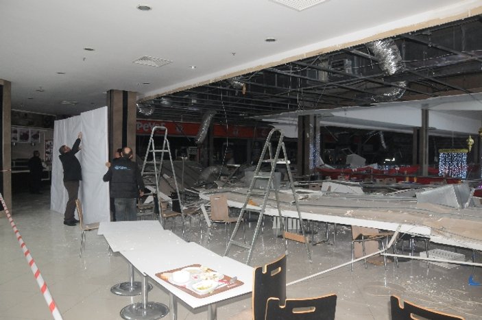 Isparta'da alışveriş merkezinin tavanı çöktü