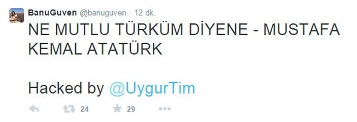 Banu Güven'in Twitter hesabı hack'lendi