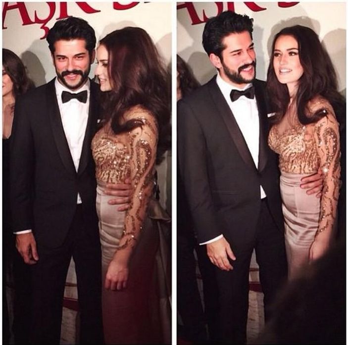 Fahriye ile Burak galaya el ele geldi