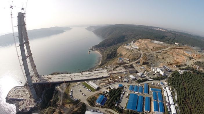 3. köprüye ilk çelik tabliyeler yerleştirildi