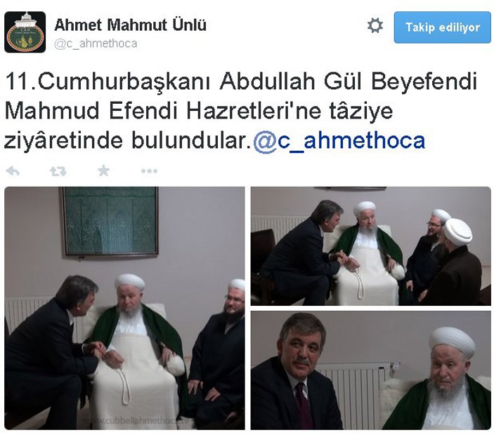 Abdullah Gül'den İsmailağa Cemaati'ne ziyaret