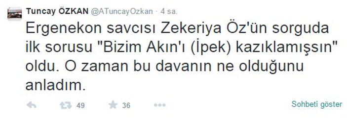 Tuncay Özkan'dan Zekeriya Öz tweeti