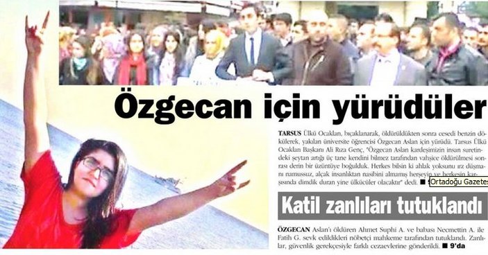 MHP'nin gazetesi Özgecan'ı ülkücü yaptı
