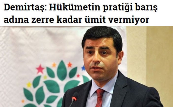 Demirtaş PKK silah bırakmaz demişti
