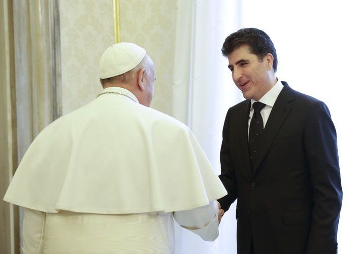 Neçirvan Barzani Vatikan'da Papa ile buluştu