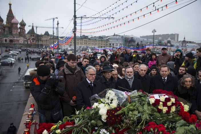 Rusya'da öldürülen muhalif lider Nemtsov'a veda edildi