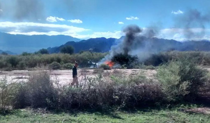 Arjantin'deki helikopter kazasının görüntüleri