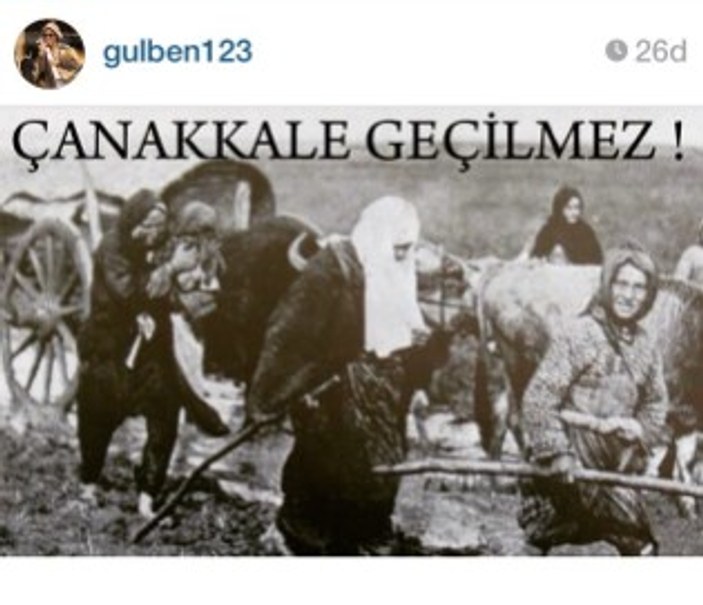 Gülben Ergen Balkan Savaşı fotoğrafıyla Çanakkale Zaferi'ni kutladı